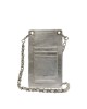 PORTA CELULAR EN CUERO PLATA PLATEADO
