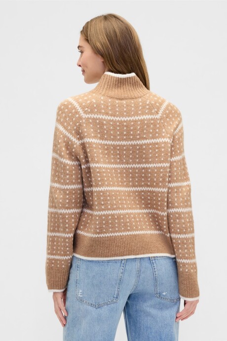 Buzo Polera Fairisle Mujer Camel Hair