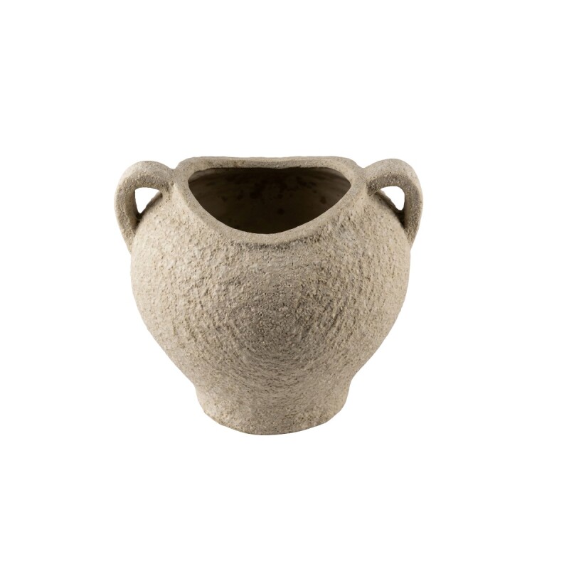 BASE CERAMICA BEIGE COMB C/MANIJA 21X20CM Unica