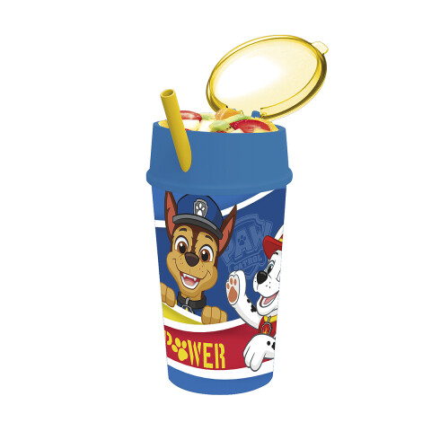 Vaso 2 en 1 Paw Patrol, Pote + vaso de 400 ml U