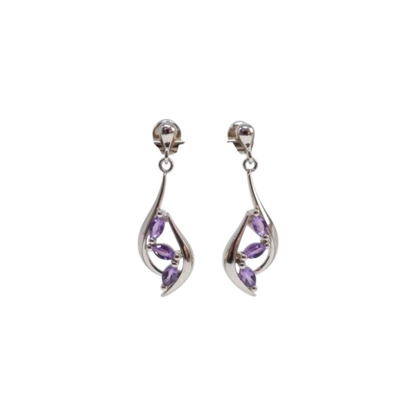 Caravana gota asimétrica - plata 925 - zirconias - CA8426 conpiedra