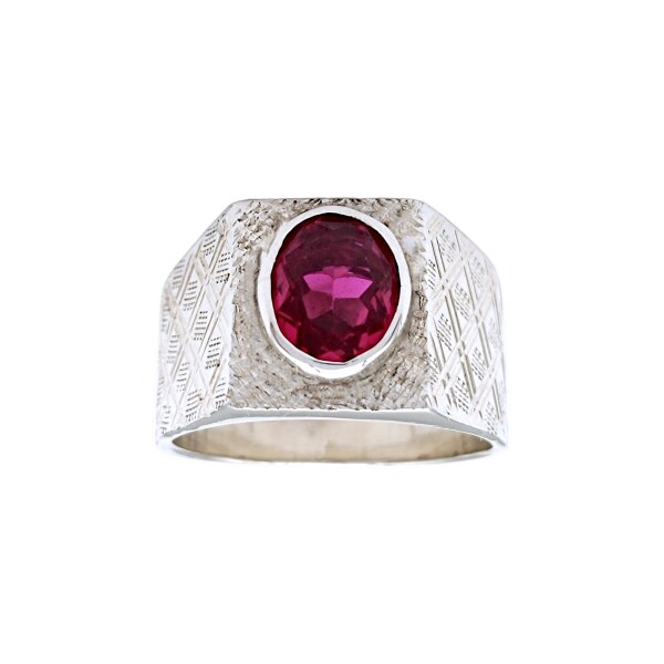 Anillo Mesa-Plata 925-Piedra Rubí-AN4307 conpiedra