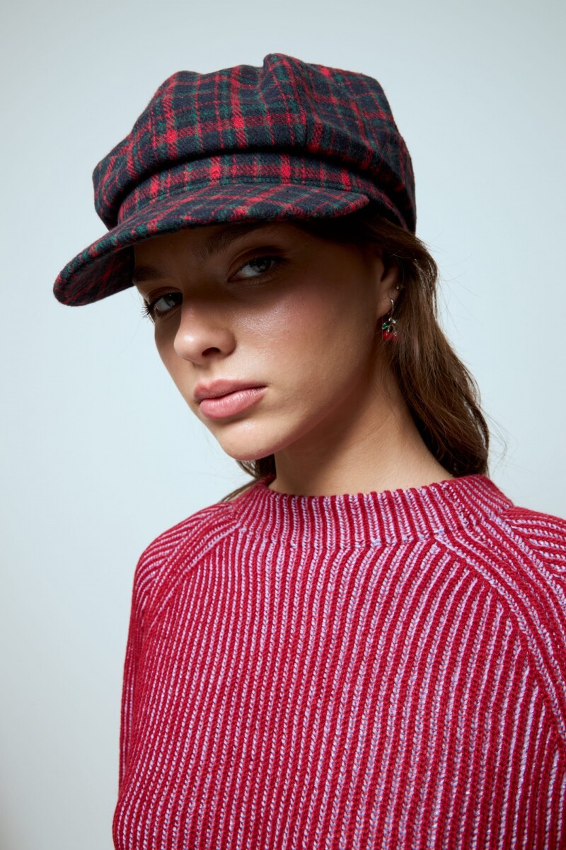 Boina cap cuadrillé - azul 