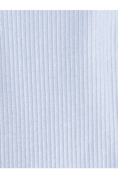 Remera de algodón acanalado, con cuello y brillo Sin color