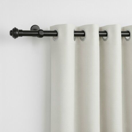 Barrote cortina de metal 1,5 m + 2 Soportes NEGRO