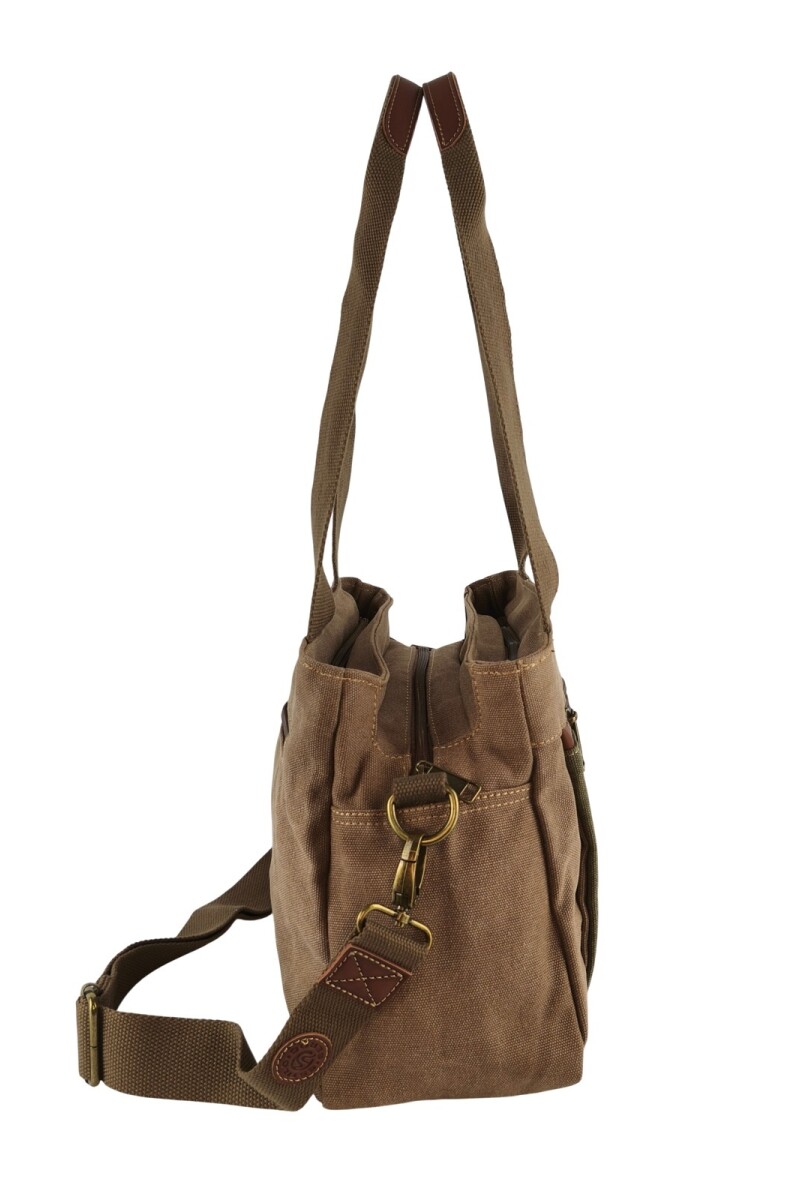 Bolso cartera en lona Marrón