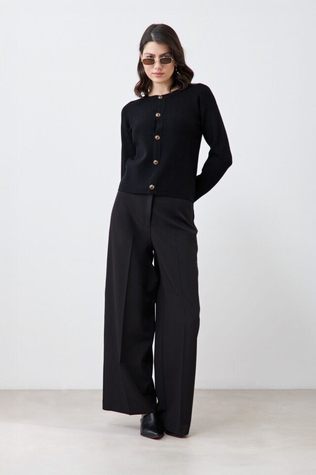 Chaqueta tejida negro