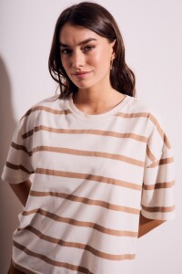 Remera Algodon Lavado Rayada Mocha Mocha