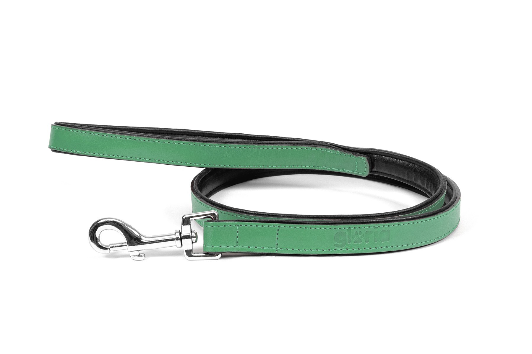 Correa de Piel Acolchada para Perros - Verde - 100cm x 18mm 