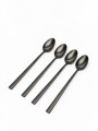 Cuchara Mango Largo Asher Set 4un. Negro Brillante Color Unico
