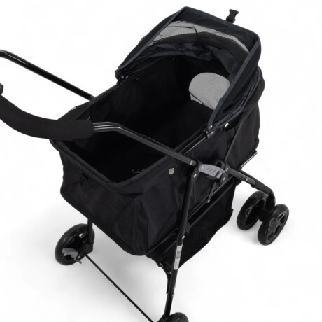 Coche transportador para mascotas BeePet BP002 hasta 15kg gris plegable y liviano con freno para paseos cómodos Gris