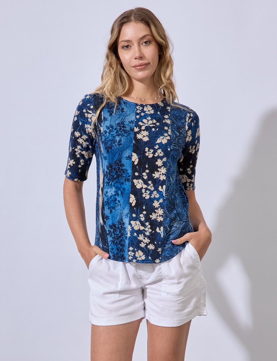 Remera Garden - Azul/multi 