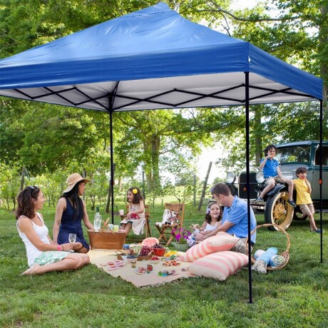 Gazebo Plegable 3x3Mt c/ Paredes Impermeable y Filtro UV30 Azul