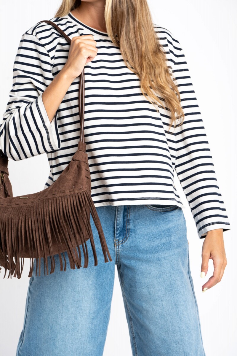 Remera Algodón Elastano Rayada Marino