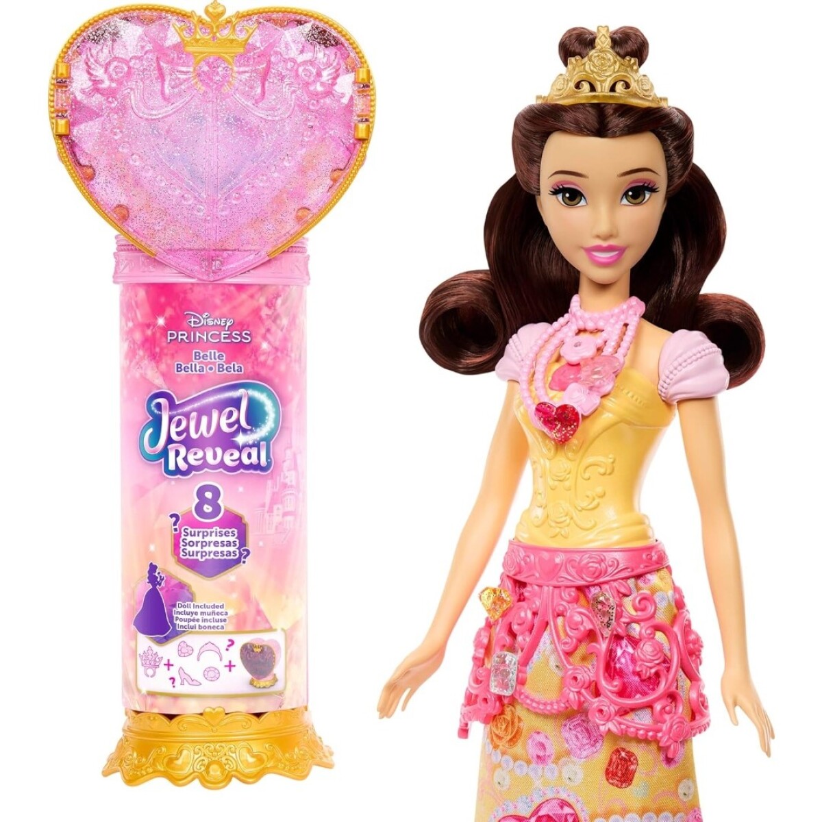 Muñeca Disney Princesas Reveal con Accesorios - BELLA 
