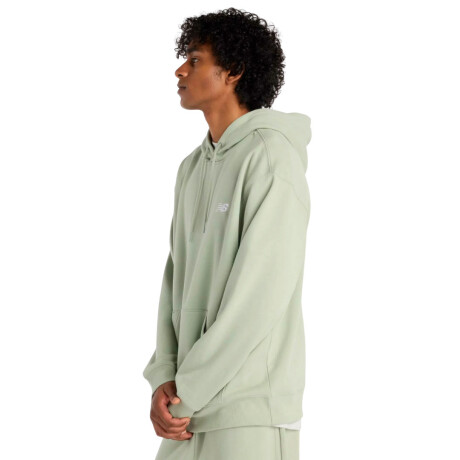 Canguro de Hombre New Balance French Terry Logo Hoodie Verde Claro