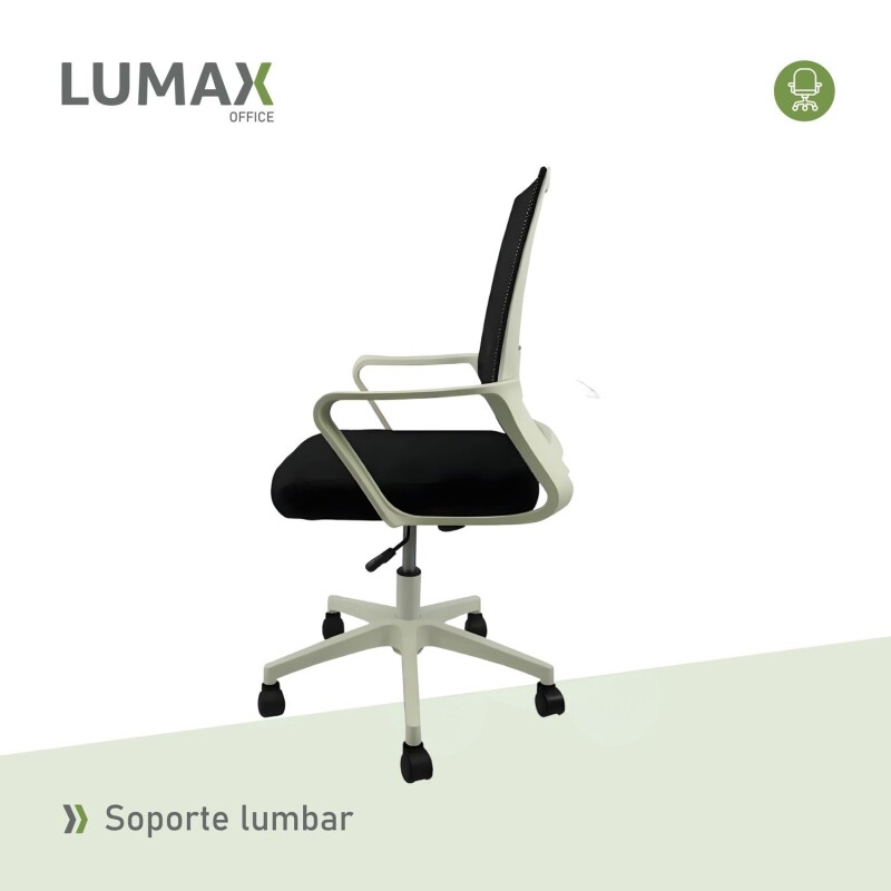 Silla De Escritorio Lumax Ryan Ergonómica Con Malla Y Soporte Lumbar Para Oficina Negro/Blanco