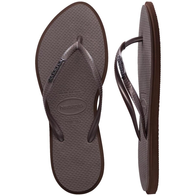 Sandalias Havaianas Slim Point FC Mujer Gris Café