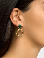 Pendientes Esfera Con Aro Irregular dorado