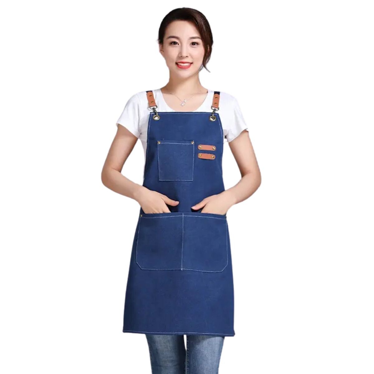 Delantal Unisex y Ajustable Para Chef Estudio Cocina Mesero - Azul 