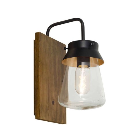 APLIQUE 1 LUZ ''RUSTICO'' E27 VIDRIO MADERA APLIQUE 1 LUZ ''RUSTICO'' E27 VIDRIO MADERA