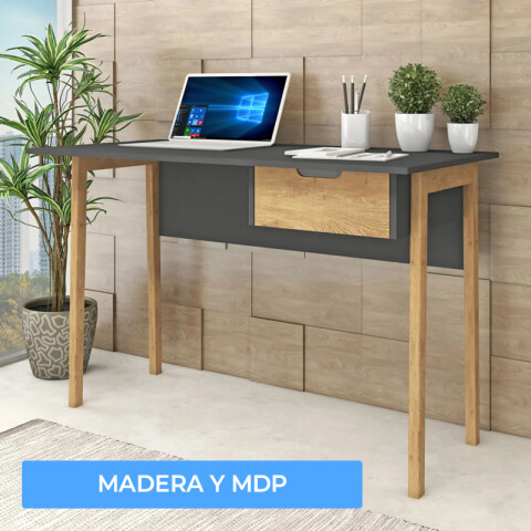 Escritorio 1 cajón Combinada con Patas en Madera - MDP - Linea Melilla Escritorio 1 cajón Combinada con Patas en Madera - MDP - Linea Melilla