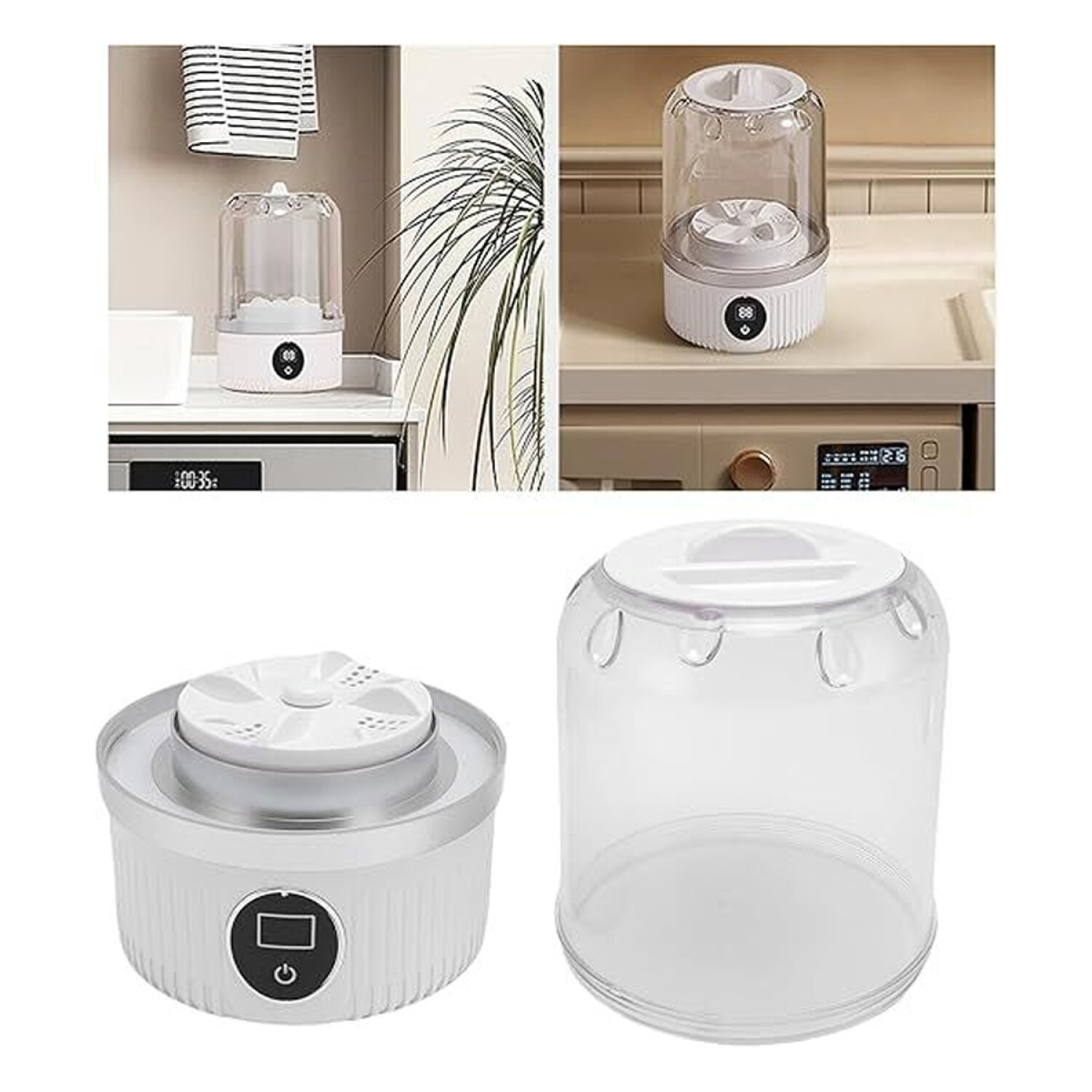 Lavadora Portátil Mini USB - 600g, Para Ropa Interior Y Calcetines - Ideal Para Viajes, Camping, Dormitorios (color Blanco)