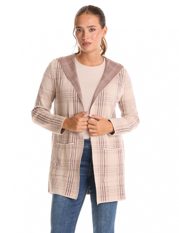 Cardigan Con Capucha BEIGE/MULTI