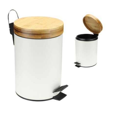 Tacho 3 Litros Basura Papelera Extraíble Blanco Mate Bambu Tacho 3 Litros Basura Papelera Extraíble Blanco Mate Bambu