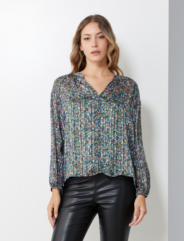 Blusa Gasa Lurex MULTI/VERDE