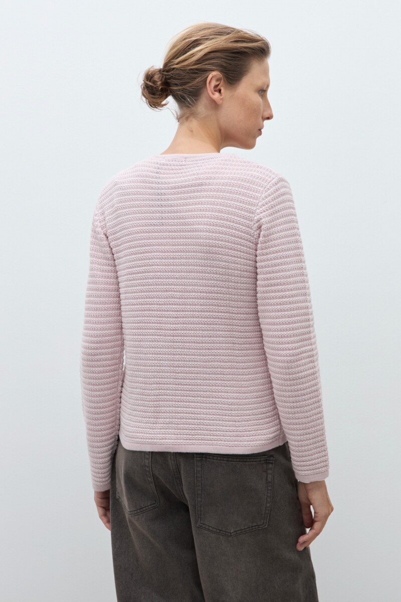 Chaqueta tejida con botones metálicos rosa