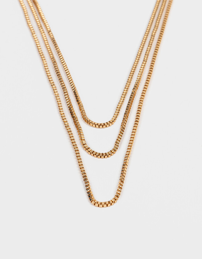 Collares Largos Multi Cadenas Collar Largo New Basics - Dorado