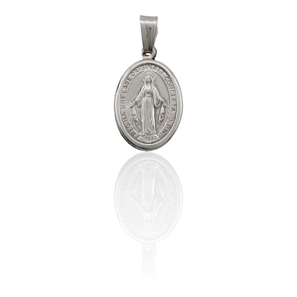 Dije Medalla Virgen Milagrosa-Plata 925 Inflada-Sin piedra-CP3024 sinpiedra