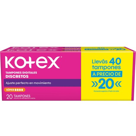 Kotex Tampón Extra Superior X 20 2x1 Kotex Tampón Extra Superior X 20 2x1