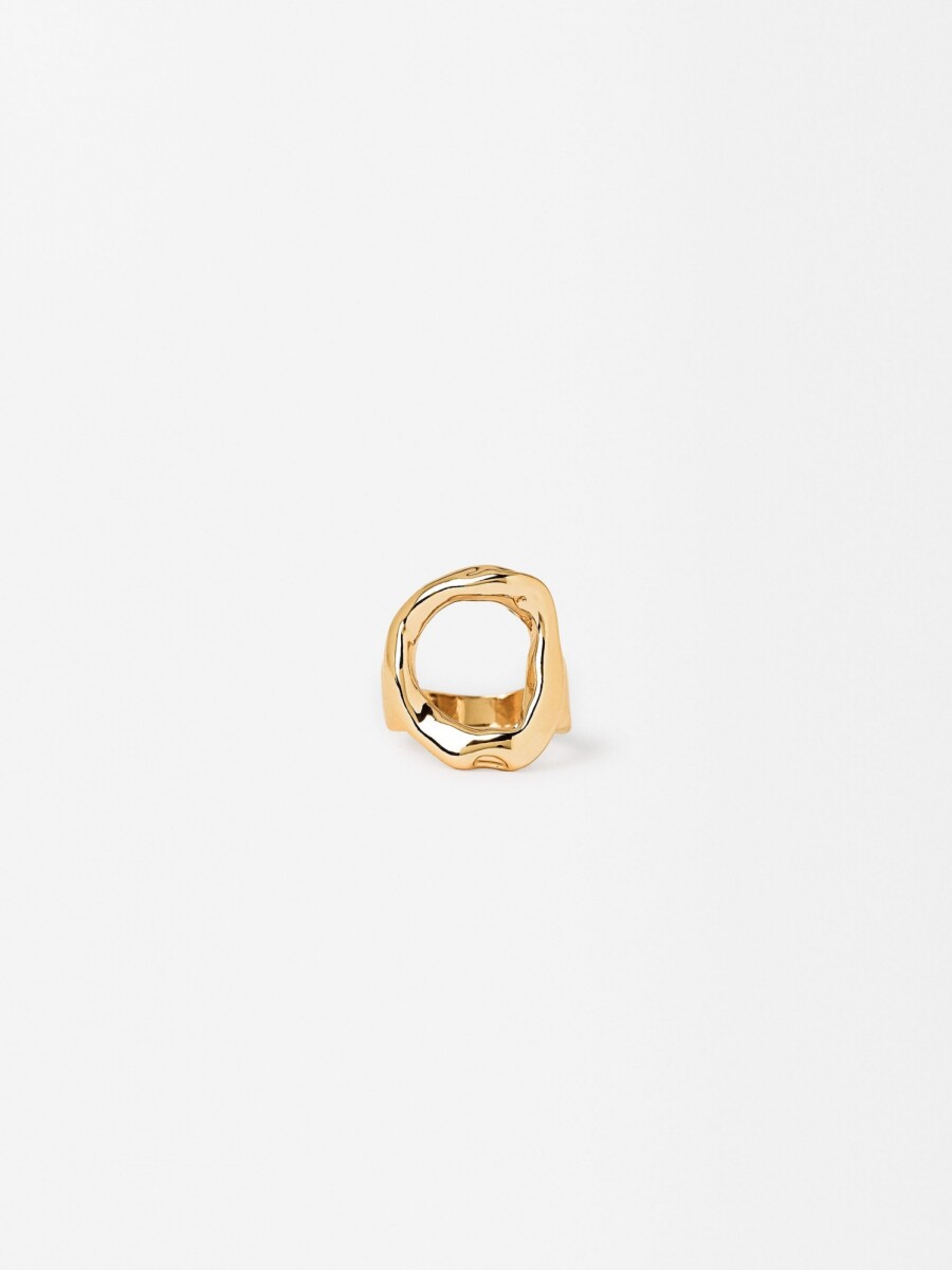 Anillo Perforado Irregular dorado