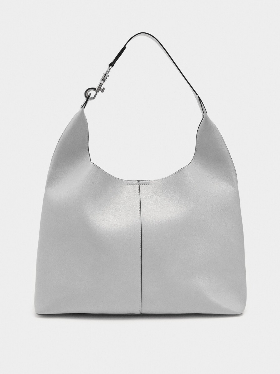 Bolso Liso Estilo Hobo - gris 