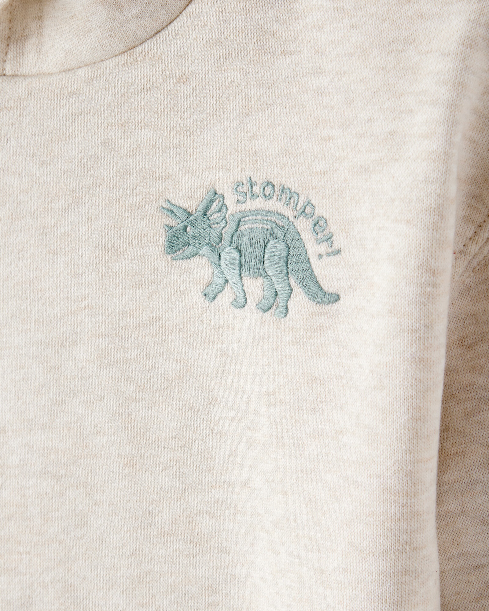 Set dos piezas de algodón, pantalón y canguro, diseño dinos. Talles 2-5T Sin color