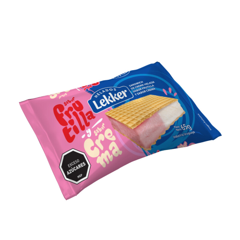 SANDWICH LEKKER 65 GR FRUTILLA / CREMA Sandwich Lekker 65 Gr Frutilla / Crema