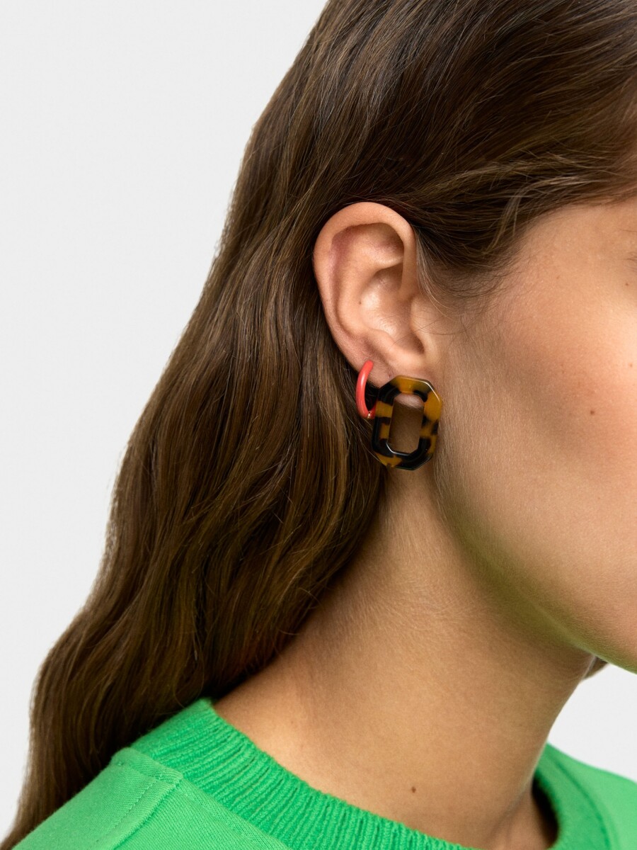 Set De Pendientes Efecto Carey multicolor