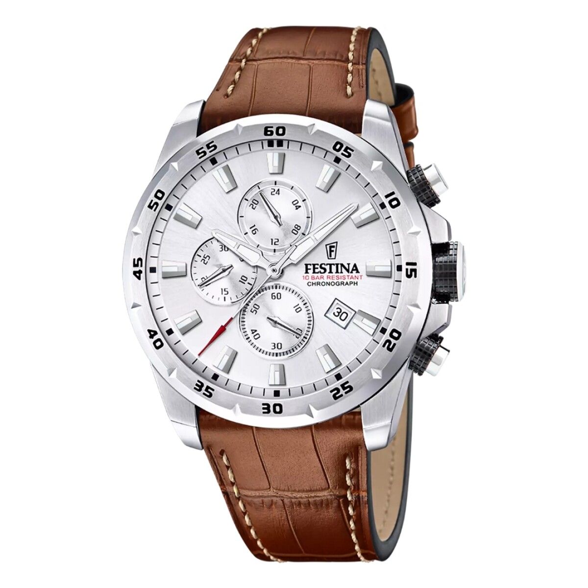 Reloj Festina F20692/1 para hombre con correa de cuero - Plateado 