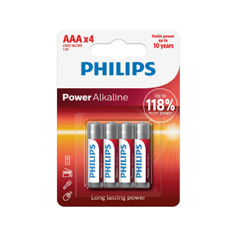 Pack X4 Pilas Philips Aaa ROJO
