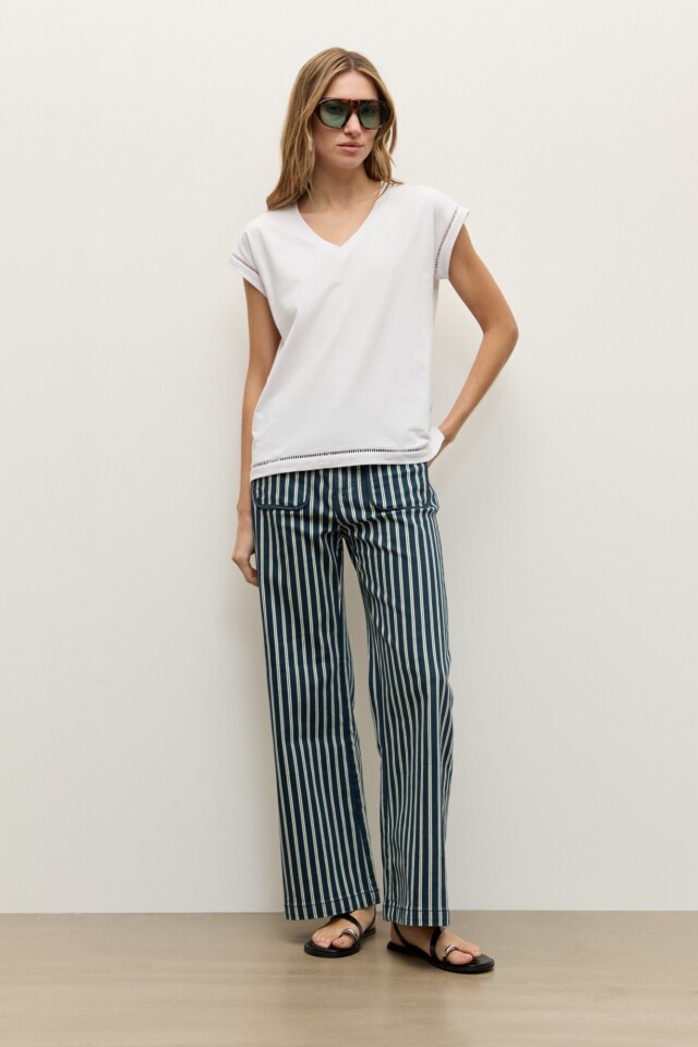Remera con vainillas blanco