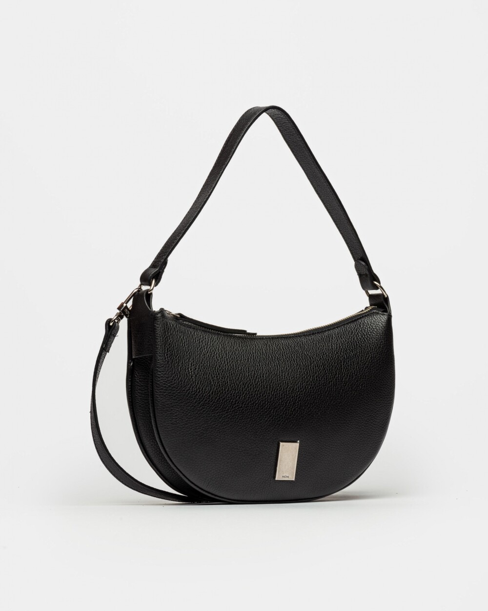 Cartera al Hombro Lua En Cuero Graneado Negro