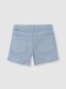 Pantalon Corto Con Bordados Azul Claro