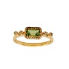 Anillo Halo-Plata rodinada con micra oro 18k-Piedra Peridoto y Brillantes-AN2007 conpiedra