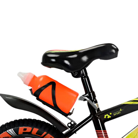 Bicicleta Montaña Rodado 16 Infantil Rueditas + Accesorios Naranja