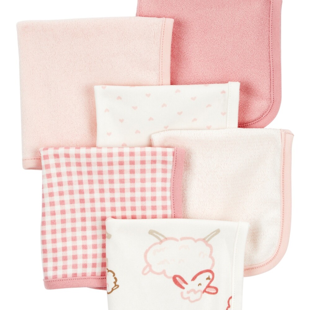 SET BABITAS X6 TOWEL TERRY CARTERS rosa ovejas