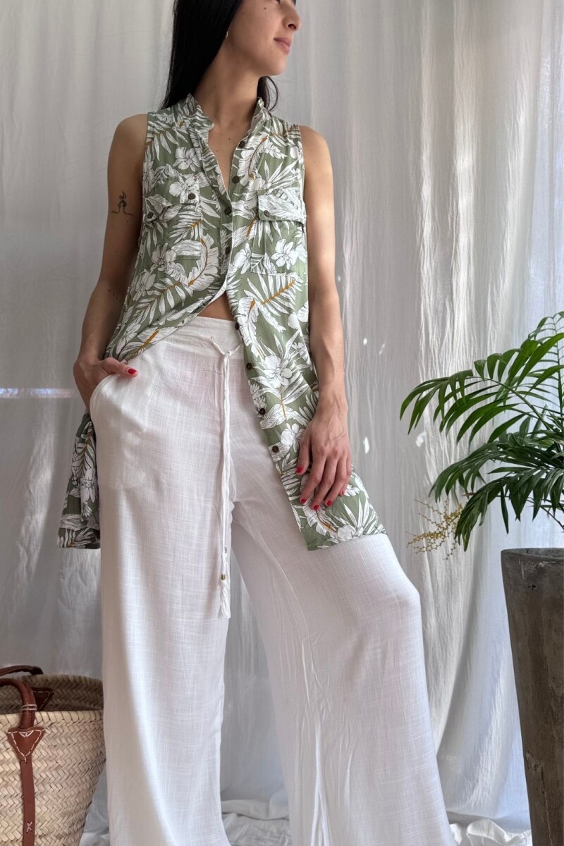 Camisa Gla Verde y blanco