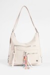 Hobo mochila con llavero removible beige