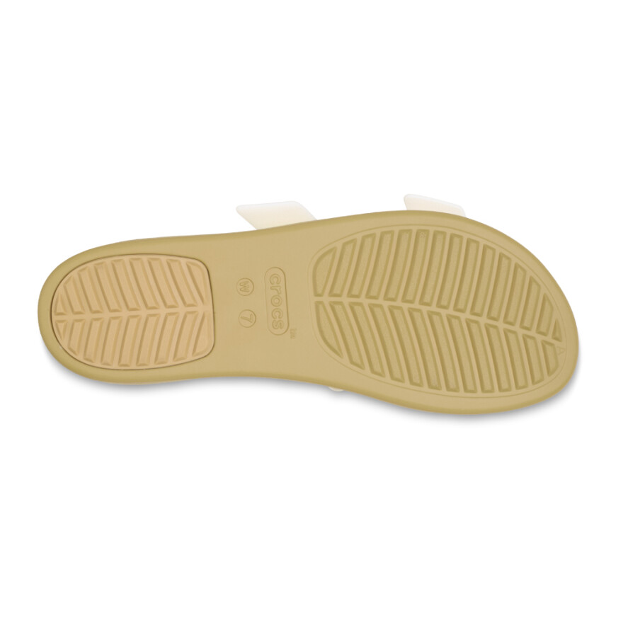 Sandalias Crocs Brooklyn Buckle Low - Mujer Chalk/tan